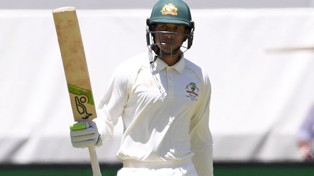 Usman Khawaja in the second Test against India.