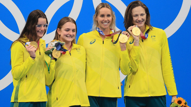 Kaylee McKeown, Chelsea Hodges, Emma McKeon and Cate Campbell
