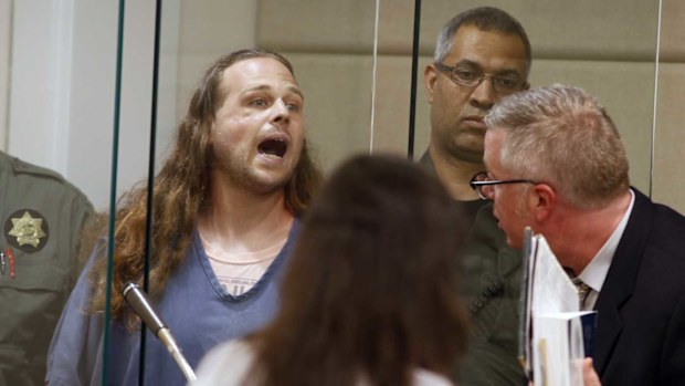 Jeremy Joseph Christian yells in court. (AAP)