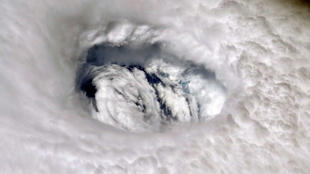 Hurricane Dorian's eye taken by NASA astronaut Nick Hague, from aboard the International Space Station.