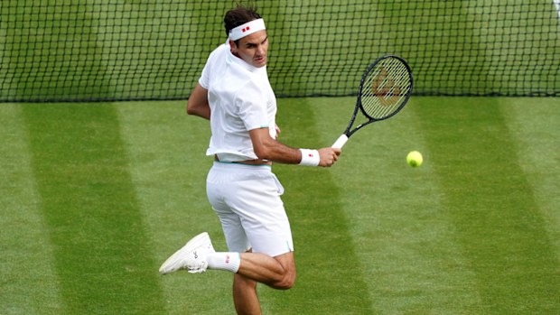 Roger Federer in the second round men's singles match against Richard Gasquet 