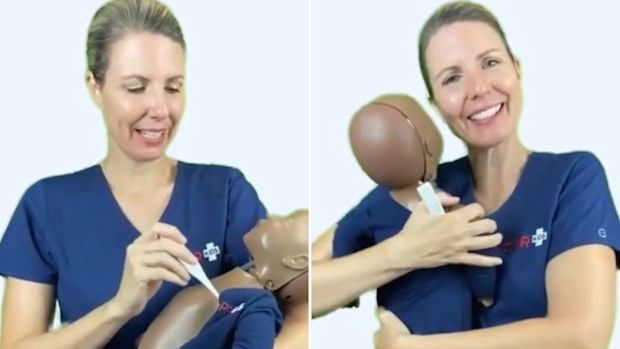 Nurse hack for taking the temperature of a baby