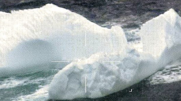 This March 2017 photo released by the U.S. Coast Guard and made by a robotic camera aboard a reconnaissance aircraft, shows icebergs floating near the Grand Banks of Newfoundland. (AAP)