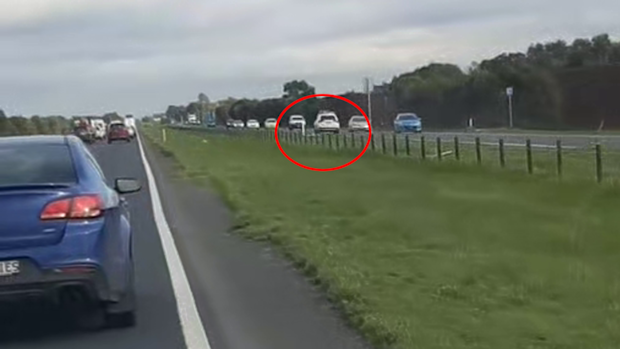 Dashcam video showed the car driving the wrong way down the Princes Freeway.