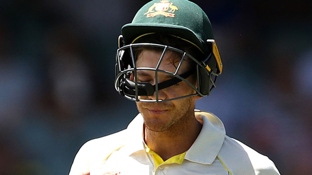 Tim Paine leaves the field in the first Test.
