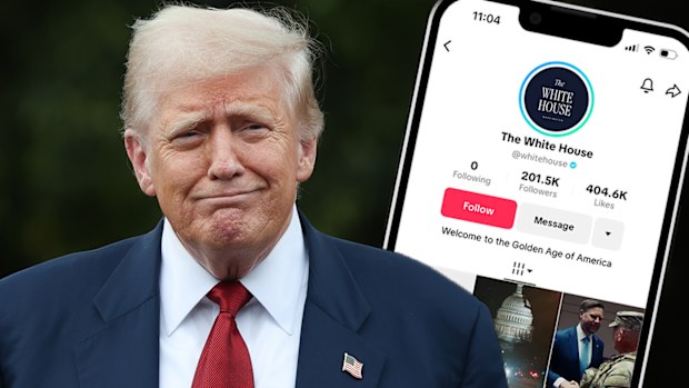 President Donald Trump and The White House TikTok account.