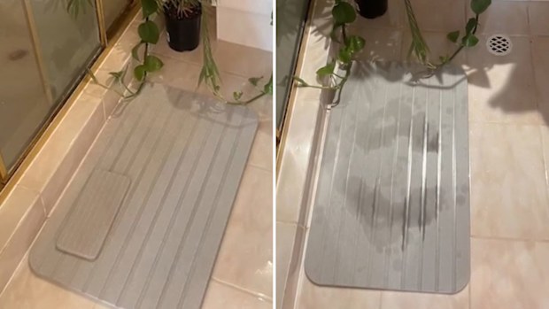 Claudia tested out the Kmart stone dry bathmat.
