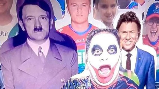 A Fox Sports segment used an image of Adolf Hitler as a joke about the NRL's fan-in-the-stand initiative.
