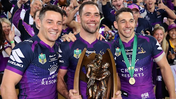 Cooper Cronk, Cameron Smith and Billy Slater