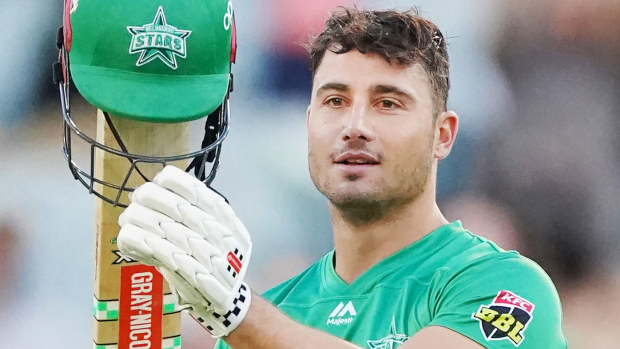 Marcus Stoinis of the Stars celebrates a century 