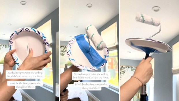 Megan shows how she used paper plates to make painting mess-free, DIY hacks, painting hacks