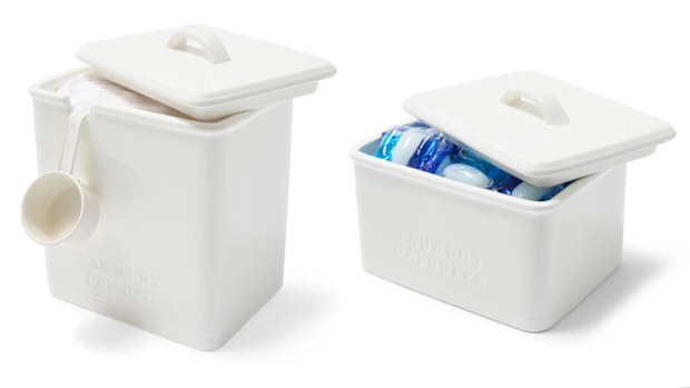 Ceramic laundry canister and ceramic laundry jar from Kmart