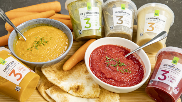 Woolworths '3 Serves' vegetarian soup range