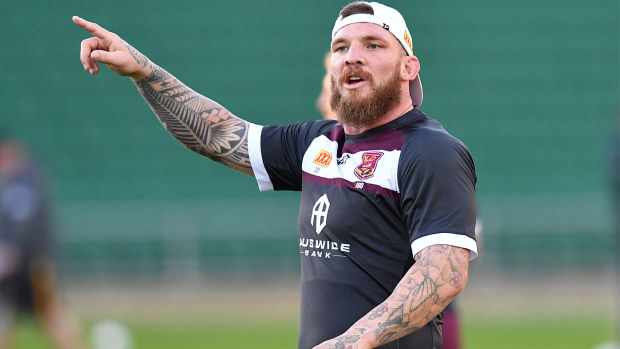 Josh McGuire at Maroons training