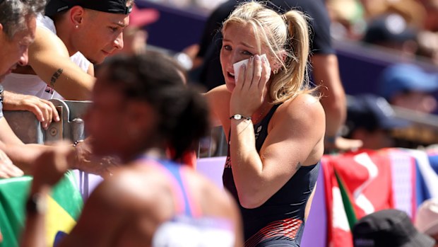 Molly Caudery in tears.