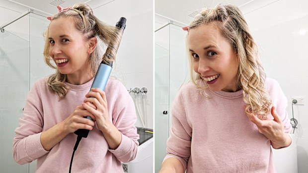 Hair styler in use, Kmart