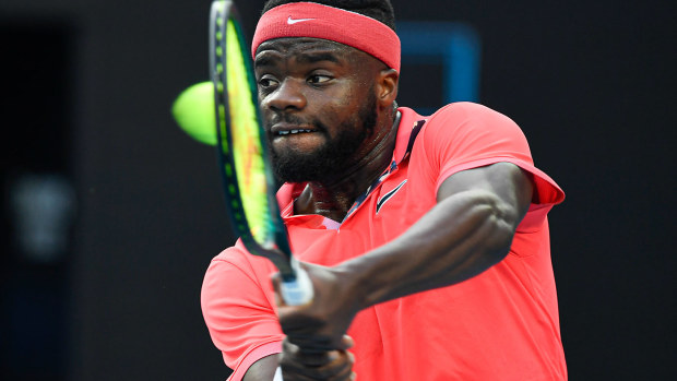 Frances Tiafoe in action at the Australian Open in January.