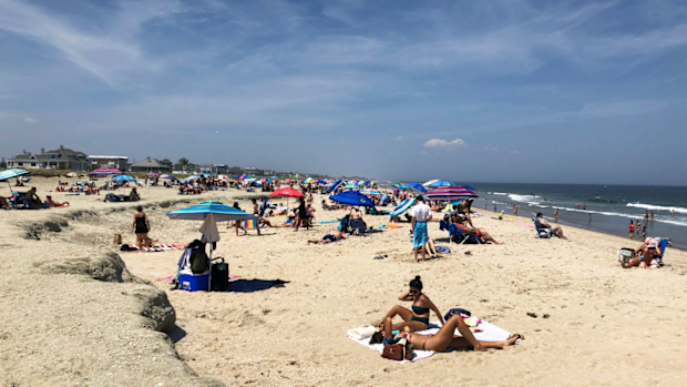 Beachgoers spend time at Monmouth Beach, New Jersey (file).