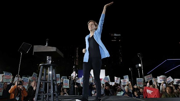 Elizabeth Warren at a rally in Houston. Senator Warren needs a surprise win on Super Tuesday to stay in contention.