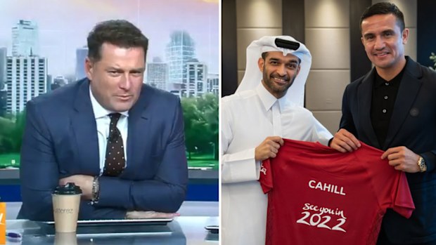 Karl Stefanovic questions Tim Cahill's controversial ambassador role for the 2022 World Cup