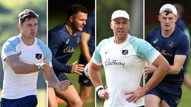 New Wallabies Josh Flook, Dylan Pietsch, Angus Blyth and Tom Lynagh.