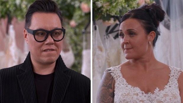 Gok is left speechless over the maid of honour's comments in Say Yes to the Dress: Lancashire Season 2 on 9Now