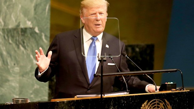 US President Donald Trump makes his maiden address to the UN. (AAP)