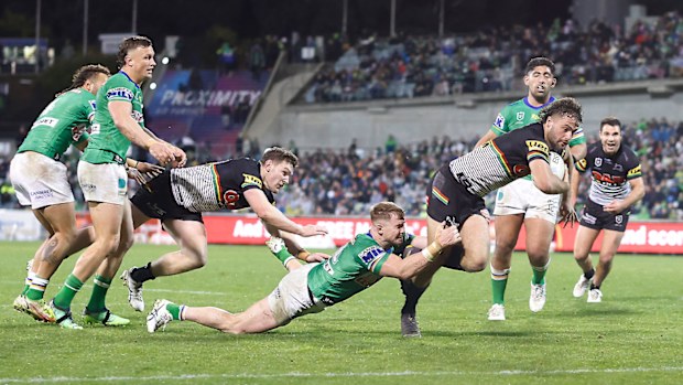 Jaeman Salmon scored a try in an impressive performance for the Panthers