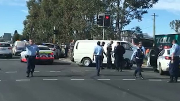 There was a heavy police presence after the crash.