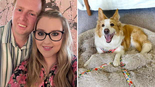 Travel Guides star Jono Fren and partner Dani and dog 