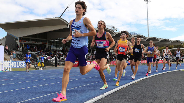 Cameron Myers in action at the 2024 Australian Track and Field Championships in Adelaide.