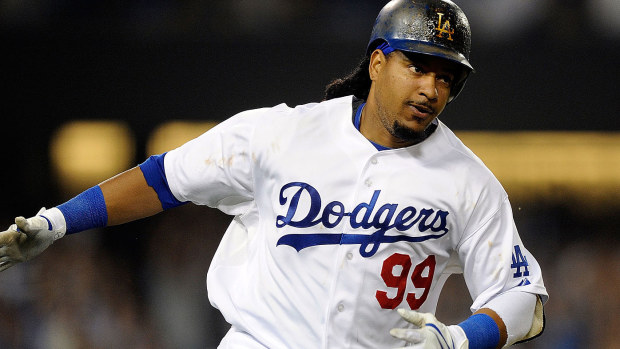 Manny Ramirez #99 of the Los Angeles Dodgers in 2009