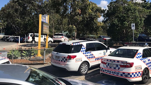 Ashmore State School has been locked down following bomb threats. (Nine News)