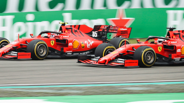 Charles Leclerc (left) and Sebastian Vettel during the Chinese Grand Prix.