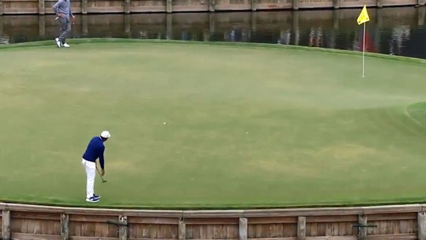 Monster putt on 17 by Vegas