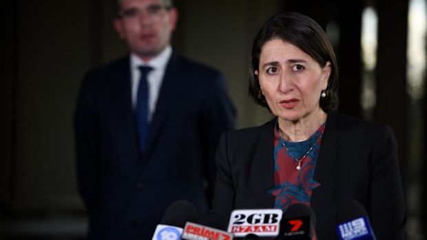NSW Premier Gladys Berejiklian making the announcement.