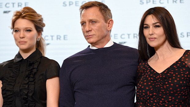 Lea Seydoux, Daniel Craig and Monica Bellucci. (AAP)