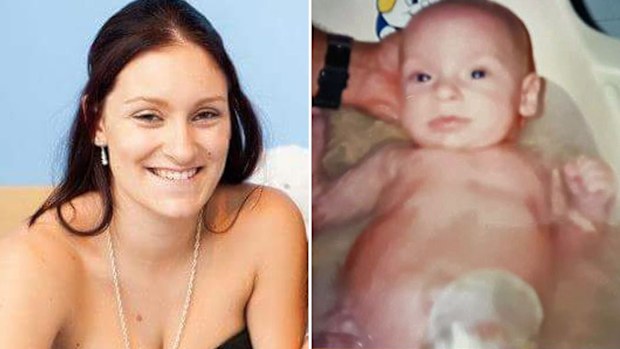 Stefania as a baby and fitted with a colostomy bag at Perth’s Princess Margaret Hospital