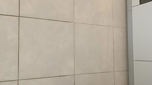 Grout cleaned with Long Life grout cleaner from Bunnings