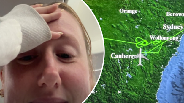 Influencer Elloise shared updates on social media after the flight was redirected to Canberra.