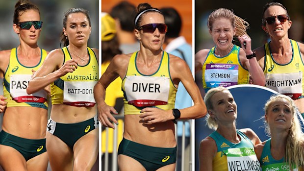 Ellie Pashley and Izzi Batt-Doyle (left column), Sinead Diver (centre), Jessica Stenson and Lisa Weightman (right column), and Eloise Wellings and Genevieve Gregson (bottom-right corner).