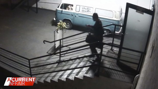 A man seen in CCTV leaving a wedding. 