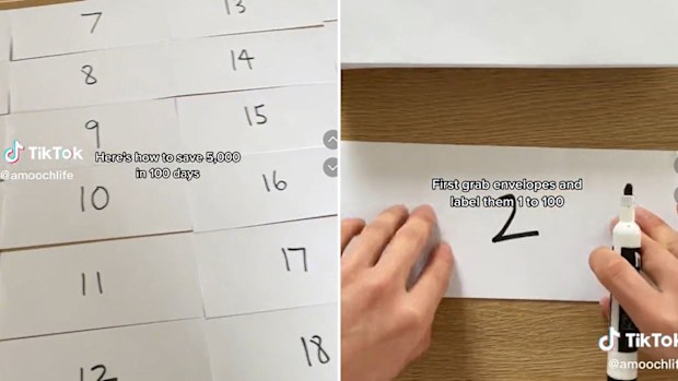 100-envelope challenge promises $5000 in 100 days.