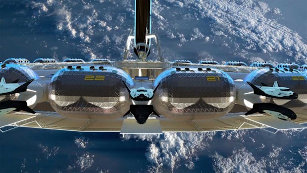 Von Braun Station space hotel designs