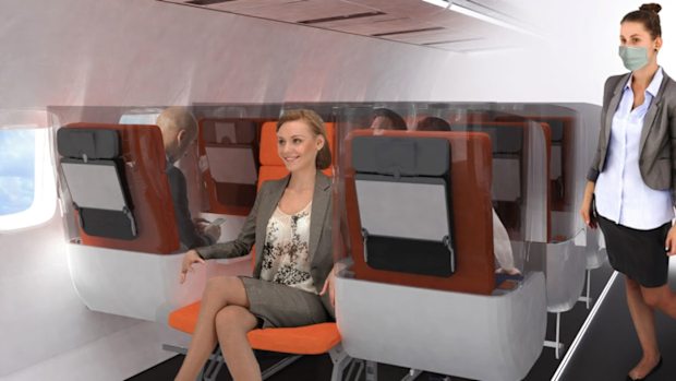 Aviointeriors social distancing cabin design