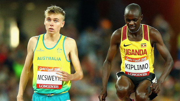 Australian running ace Stewart McSweyn pictured at the 2018 Commonwealth Games, held on the Gold Coast.