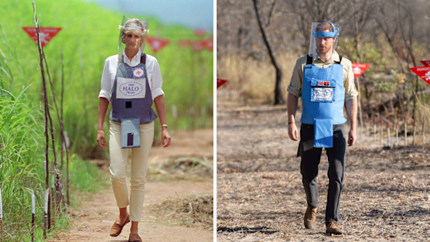 Princess Diana and Prince Harry Angola minefields