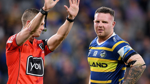 Nathan Brown is given 10 in the sin bin