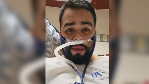 Sergio Humberto Padilla Hernandez was hospitalised with COVID-19 when filmed a message for his family.