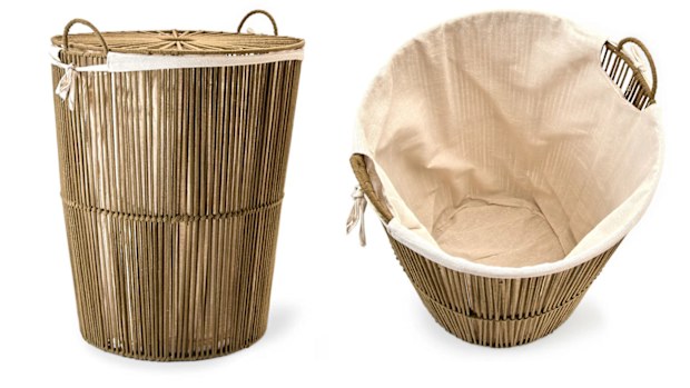 Rope laundry hamper with liner